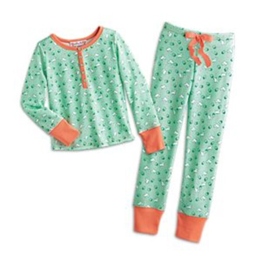 American Girl Kit Kitterage Girls Matching Puppy Print Pajamas Scottie Sz 7/8
